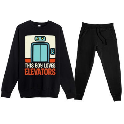 Elevator This Boy Loves Elevators Premium Crewneck Sweatsuit Set