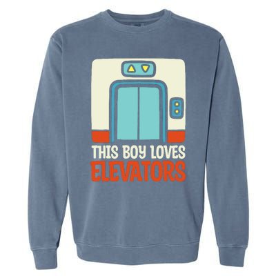 Elevator This Boy Loves Elevators Garment-Dyed Sweatshirt