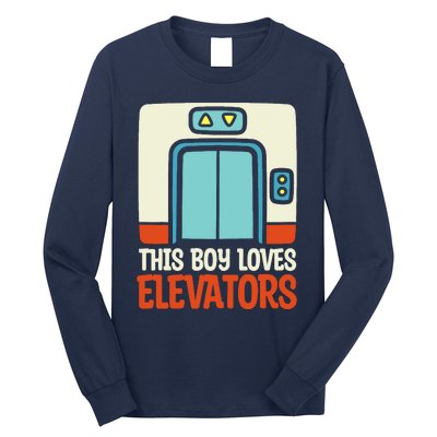 Elevator This Boy Loves Elevators Long Sleeve Shirt