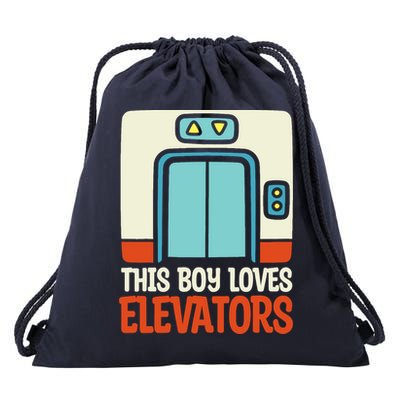 Elevator This Boy Loves Elevators Drawstring Bag