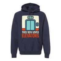 Elevator This Boy Loves Elevators Premium Hoodie