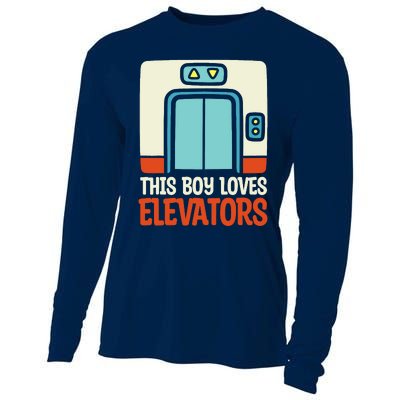 Elevator This Boy Loves Elevators Cooling Performance Long Sleeve Crew