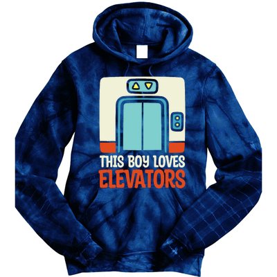 Elevator This Boy Loves Elevators Tie Dye Hoodie