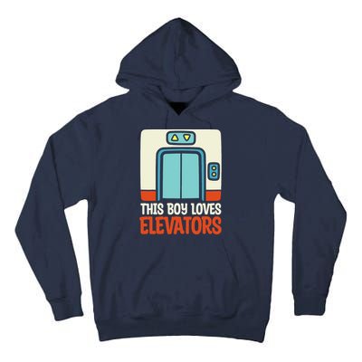 Elevator This Boy Loves Elevators Tall Hoodie