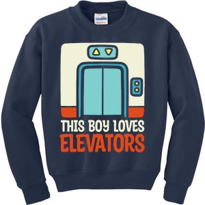 Elevator This Boy Loves Elevators Kids Sweatshirt