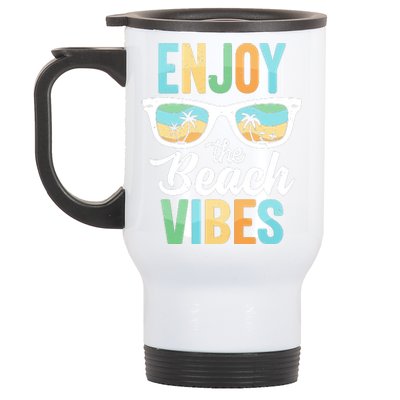 Enjoy The Beach Vibes Graphic Stainless Steel Travel Mug