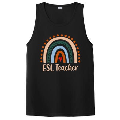 ESL Teacher Boho Rainbow Back To School Appreciation PosiCharge Competitor Tank