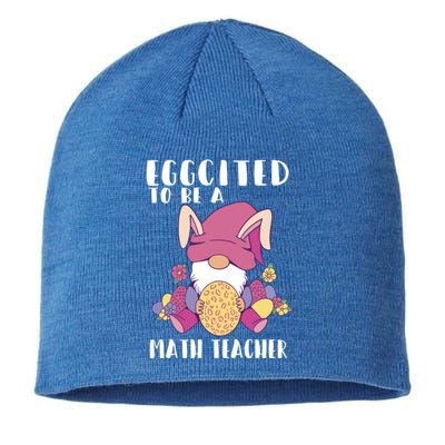 Eggcited To Be A Math Teacher Gnome Bunny Easter School Gift Sustainable Beanie