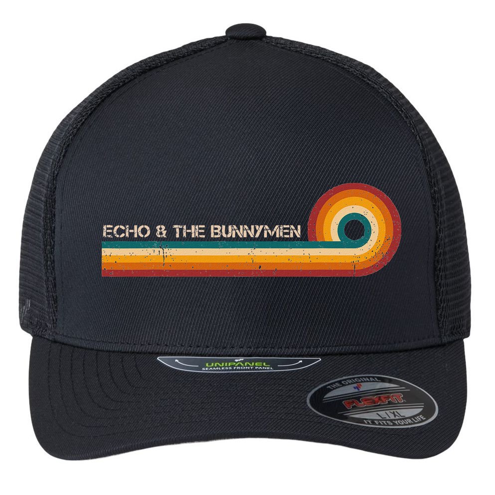 Echo & The Bunnymen Retro Stripes Musician Vintage Flexfit Unipanel Trucker Cap