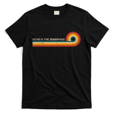 Echo & The Bunnymen Retro Stripes Musician Vintage T-Shirt