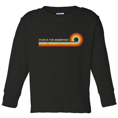 Echo & The Bunnymen Retro Stripes Musician Vintage Toddler Long Sleeve Shirt