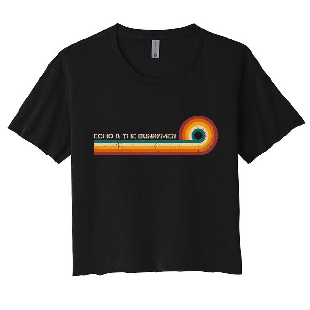 Echo & The Bunnymen Retro Stripes Musician Vintage Crop Top