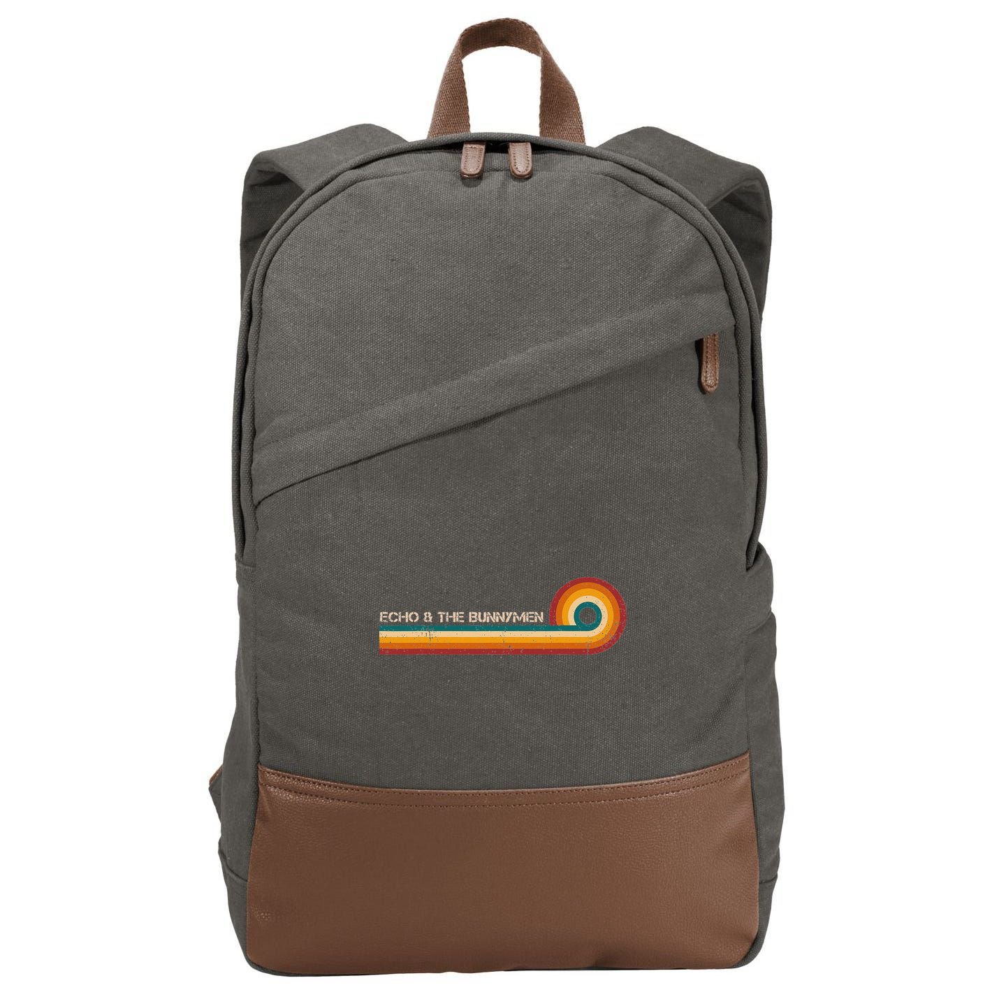Echo & The Bunnymen Retro Stripes Musician Vintage Cotton Canvas Backpack