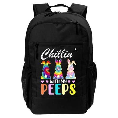 Easter Teacher Chillin With My Peeps Tie Dye Rabbit Backpack