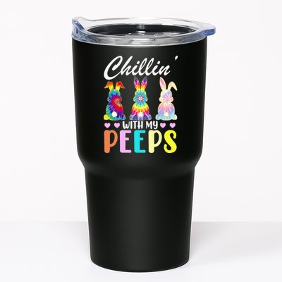Easter Teacher Chillin With My Peeps Tie Dye Rabbit Tumbler