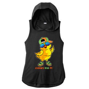 Easter Toddlers Chicks Dig Me Funny Egg Hunting Ladies PosiCharge Tri-Blend Wicking Draft Hoodie Tank