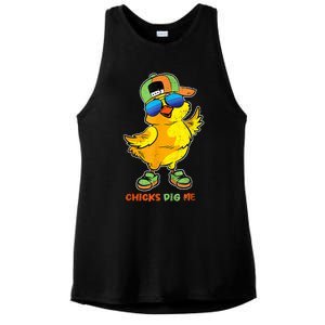 Easter Toddlers Chicks Dig Me Funny Egg Hunting Ladies PosiCharge Tri-Blend Wicking Tank