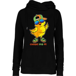 Easter Toddlers Chicks Dig Me Funny Egg Hunting Womens Funnel Neck Pullover Hood