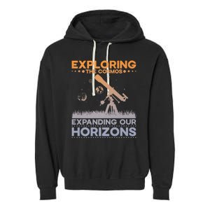 Explore The Cosmos Outer Space Exploration Astronomy Science Premium Garment-Dyed Fleece Hoodie