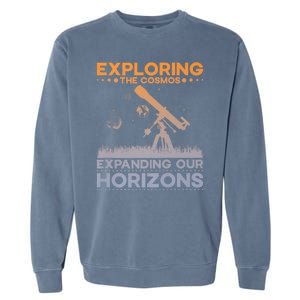 Explore The Cosmos Outer Space Exploration Astronomy Science Premium Garment-Dyed Sweatshirt