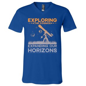 Explore The Cosmos Outer Space Exploration Astronomy Science Premium V-Neck T-Shirt