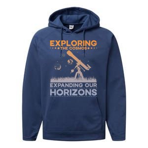 Explore The Cosmos Outer Space Exploration Astronomy Science Premium Performance Fleece Hoodie