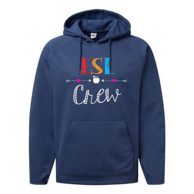 Esl Teacher Crew Funny First Day Of School Gifts Performance Fleece Hoodie