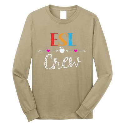 Esl Teacher Crew Funny First Day Of School Gifts Long Sleeve Shirt