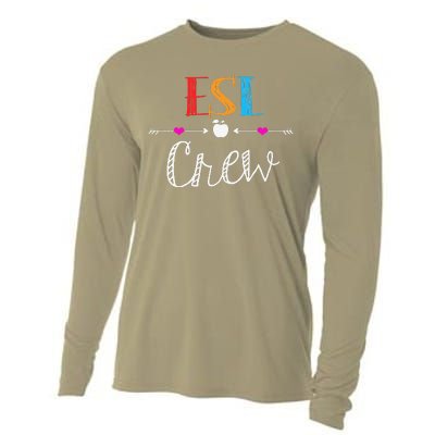 Esl Teacher Crew Funny First Day Of School Gifts Cooling Performance Long Sleeve Crew