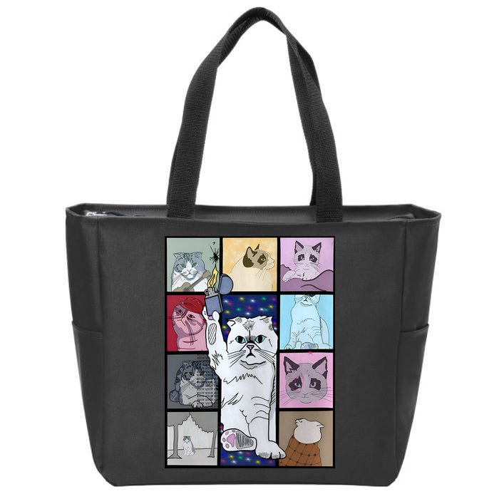 Eras Tour Cat Version TS Lover Gift Idea For Lover Fan Zip Tote Bag