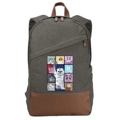 Eras Tour Cat Version TS Lover Gift Idea For Lover Fan Cotton Canvas Backpack