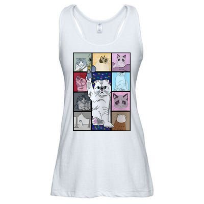 Eras Tour Cat Version TS Lover Gift Idea For Lover Fan Ladies Essential Flowy Tank