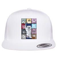 Eras Tour Cat Version TS Lover Gift Idea For Lover Fan Flat Bill Trucker Hat