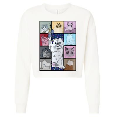 Eras Tour Cat Version TS Lover Gift Idea For Lover Fan Cropped Pullover Crew