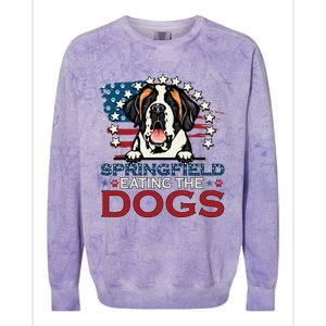 Eating The Dog Saint Bernard In Springfield Election Colorblast Crewneck Sweatshirt