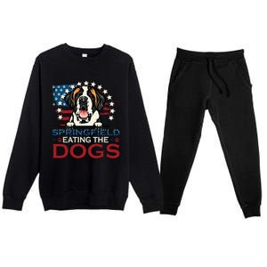 Eating The Dog Saint Bernard In Springfield Election Premium Crewneck Sweatsuit Set