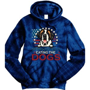 Eating The Dog Saint Bernard In Springfield Election Tie Dye Hoodie