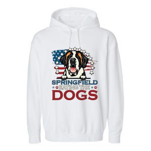 Eating The Dog Saint Bernard In Springfield Election Garment-Dyed Fleece Hoodie