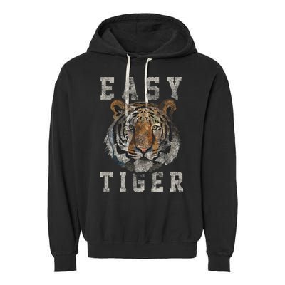 Easy Tiger Distressed Casualcool Giftchic Graphic Gift Garment-Dyed Fleece Hoodie