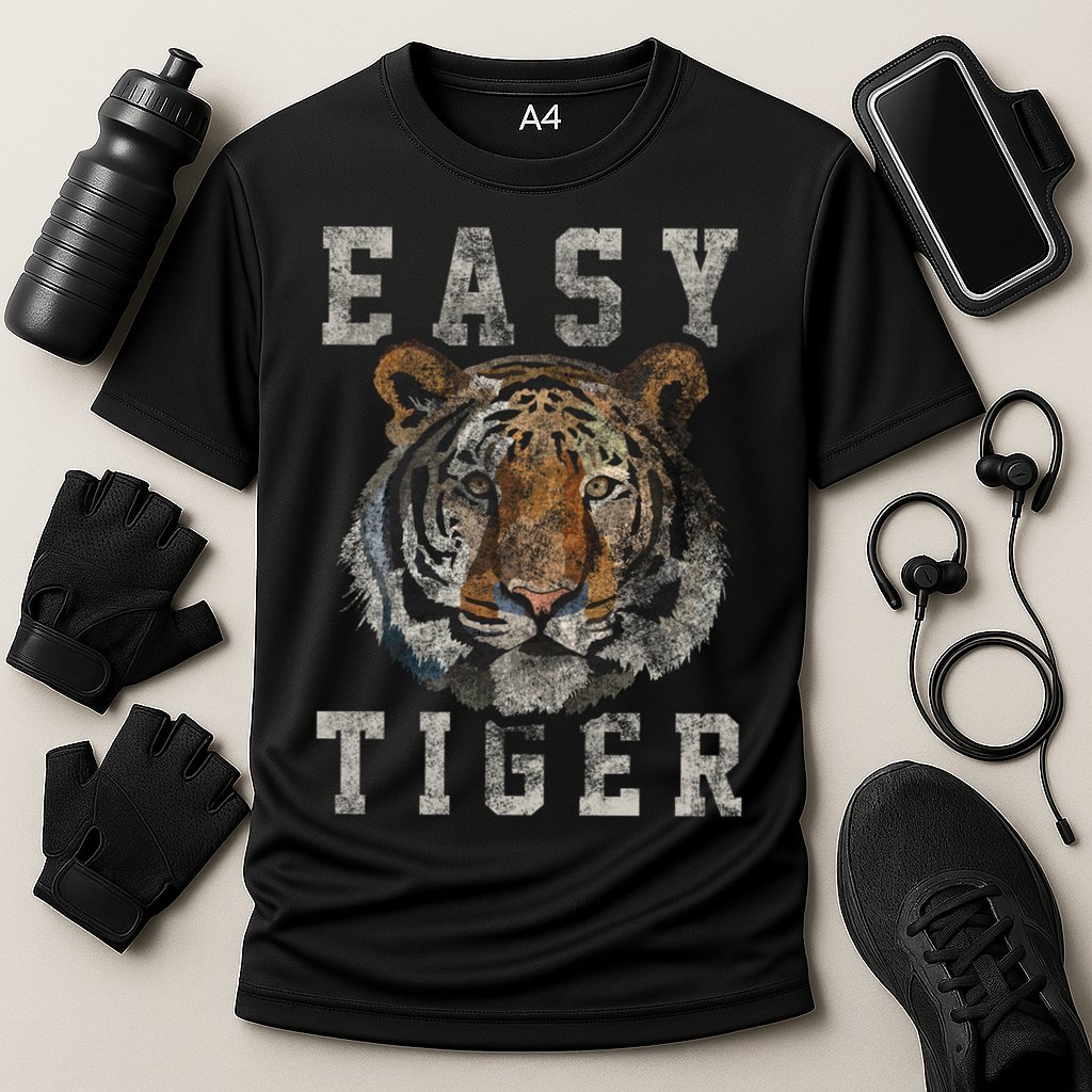 Easy Tiger Distressed Casualcool Giftchic Graphic Gift Cooling Performance Crew T-Shirt