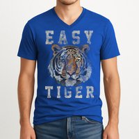 Easy Tiger Distressed Casualcool Giftchic Graphic Gift V-Neck T-Shirt