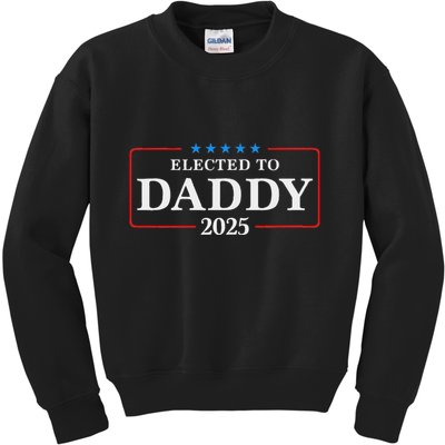 Elected To Daddy Est 2025 Funny New Dad & New Papa 2025 Kids Sweatshirt