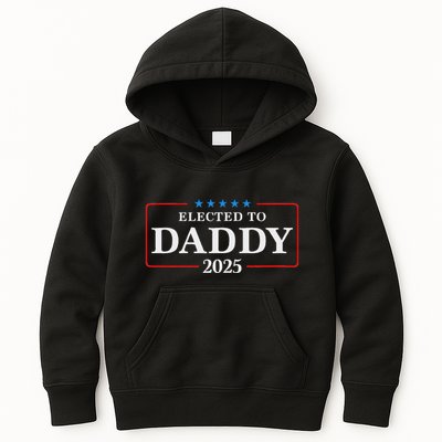 Elected To Daddy Est 2025 Funny New Dad & New Papa 2025 Kids Hoodie