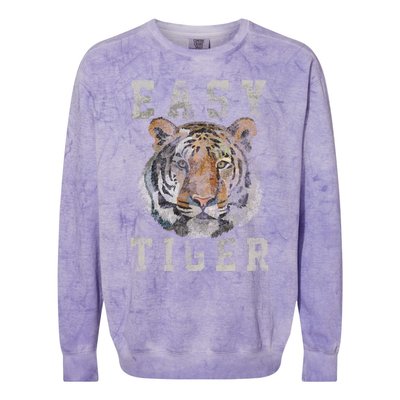 Easy Tiger Distressed Casualgiftchic Graphic For Women Gift Colorblast Crewneck Sweatshirt