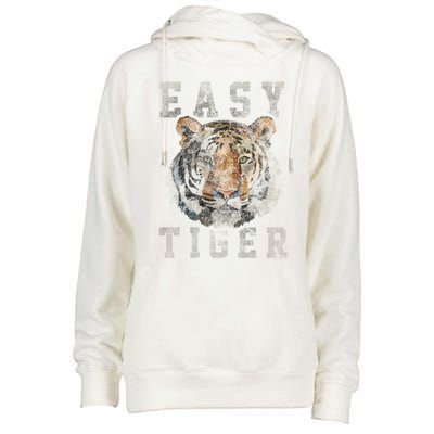 Easy Tiger Distressed Casualgiftchic Graphic For Women Gift Womens Funnel Neck Pullover Hood