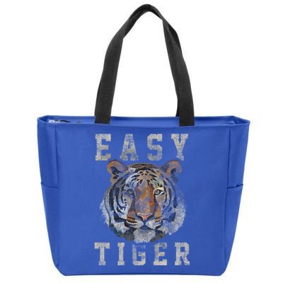 Easy Tiger Distressed Casualgiftchic Graphic For Women Gift Zip Tote Bag