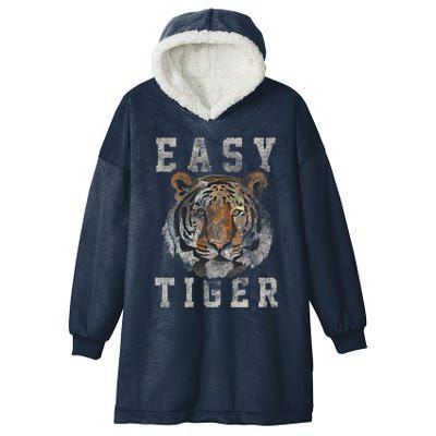 Easy Tiger Distressed Casualgiftchic Graphic For Women Gift Hooded Wearable Blanket