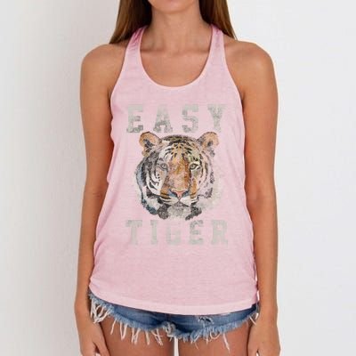 Easy Tiger Distressed Casualgiftchic Graphic For Women Gift Women's Knotted Racerback Tank