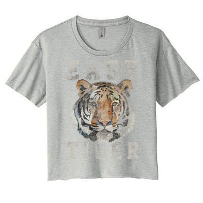 Easy Tiger Distressed Casualgiftchic Graphic For Women Gift Women's Crop Top Tee