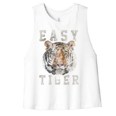 Easy Tiger Distressed Casualgiftchic Graphic For Women Gift Women's Racerback Cropped Tank